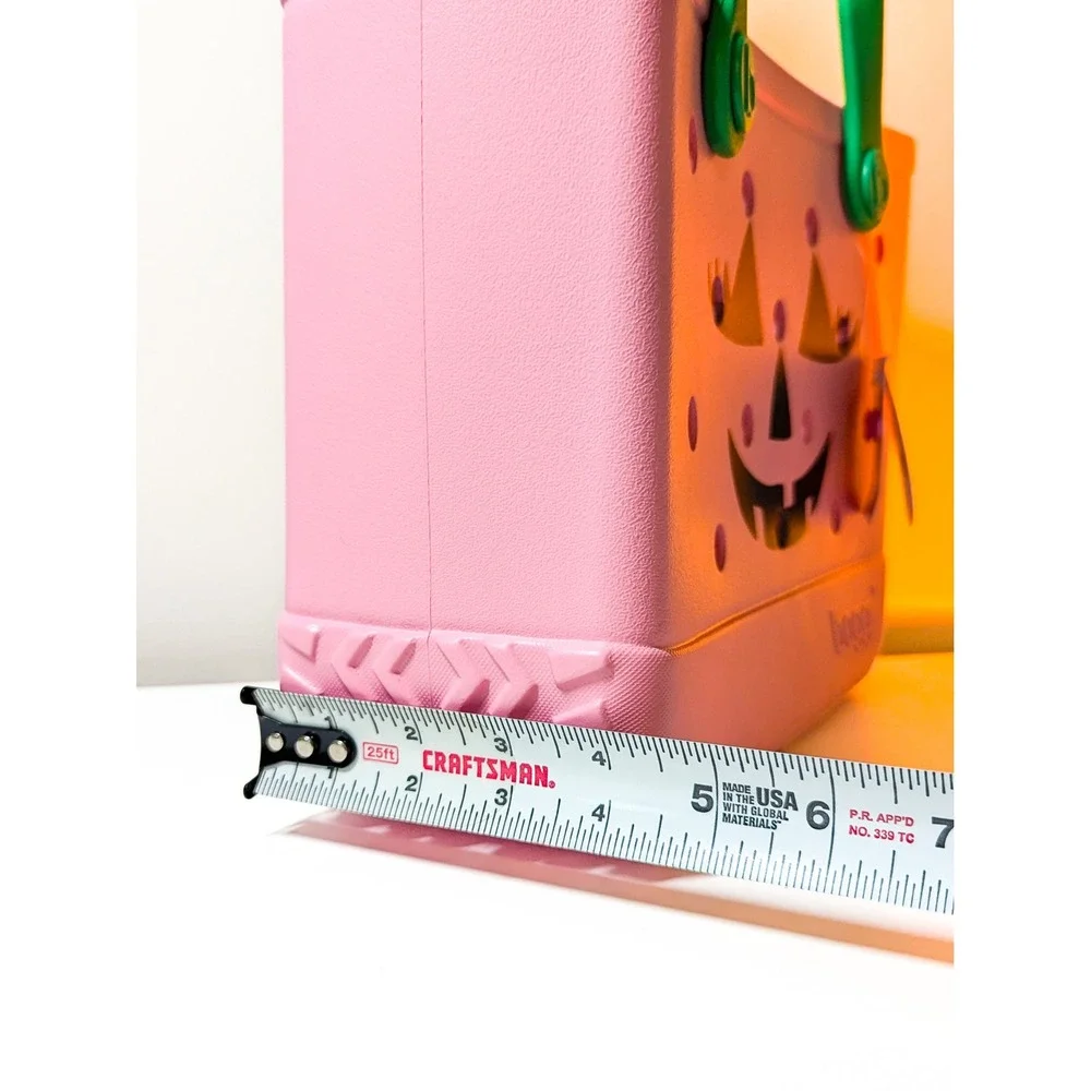 NWT Bitty Bogg Bag Pink Green Halloween Jack-O-Lantern Tote Bag Spooky Pumpkin